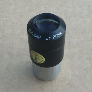 Vintage Edscorp 20mm Telescope Eyepiece Lens 1.  25” Diameter Japan Orthoscopic