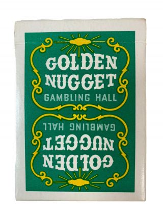 1970’s Vtg Unsealed Green Golden Nugget Gambling Hall Playing Cards Htf