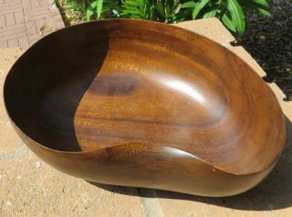 Vintage House Of Kalai Hawaii Elegant Bowl " Monkey Pod Wood " Estate