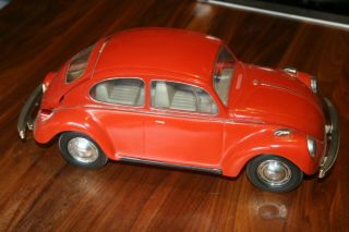 Vintage 1973 Red Vw Volkswagen Bug Beetle Car Jim Beam Decanter Bottle