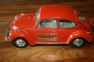 Vintage 1973 Red VW Volkswagen Bug Beetle Car Jim Beam Decanter Bottle 3