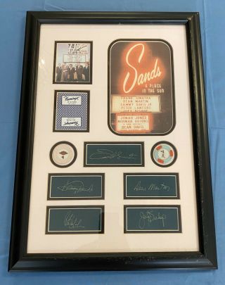The Rat Pack Vintage Framed Display 22 " X 15 " All 5 Autographed Casino Vegas
