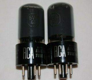 Vintage 1959 Strong Matched Pair Rca 6v6gt Matched Smoked Glass Tubes