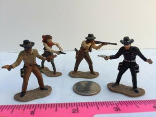 Miniature Cowboy Figures Set Of 4 Part 2 Painted Collectible Western Diorama