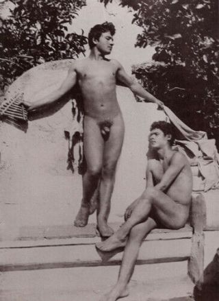 Study Of 2 Male Nudes,  Baron Wilhelm Von Gloeden 1890s,  Vintage Photo (reprint)