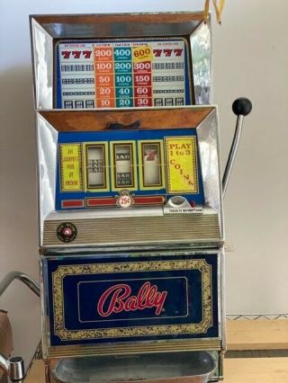 Vintage Ballys Slot Machine One Arm 25 Cent Quarter