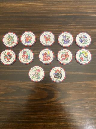 Crystal Park Casino Chips $25 Chinese Year Full Set Limited Rare