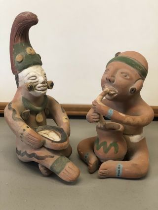Vintage Pre Columbian Aztec Maya Terracotta Clay Figurine Statue Pottery Mexico