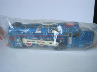 Vintage Tin Friction Train Engine Toy In Package Made In Japan