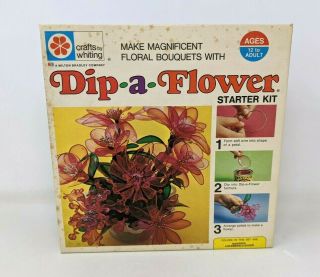Vtg 1971 Mb Milton Bradley Whiting 1602 Dip A Flower Starter Kit Floral Bouquet
