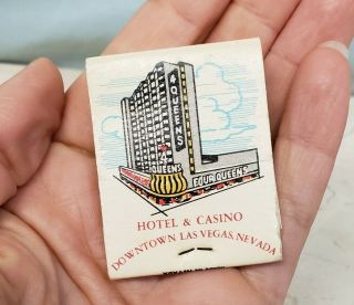 Vintage Four Queens Hotel Casino Las Vegas,  Ashtray & Matchbook Gambling,  4 1/2 