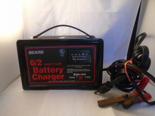 Sears Roebuck 6/2 Amp 12v Battery Charger All Metal Vintage Made In Usa