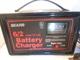 Sears Roebuck 6/2 amp 12V Battery Charger all metal vintage made IN USA 2