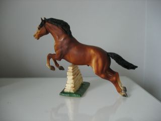 Breyer Bay Jumping Horse With Fence Vintage