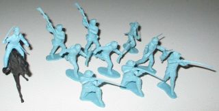 Marx 1960s Fort Apache Light Blue Pioneers With Cavalry Horse