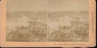 Civil War Stereoview Battle Gettysburg.  The Last Hour