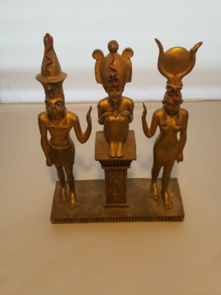 Statue Of Egyptian Gods Isis,  Osiris And Horus