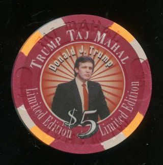$5 Trump Taj Mahal Limited Edition Donald J Trump Atlantic City Casino Chip Unc