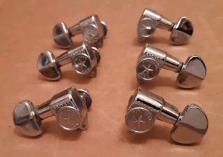 Vintage Grover Star Pat Pend Tuner Set 3x3 Mount Tuners Chrome Usa 60 