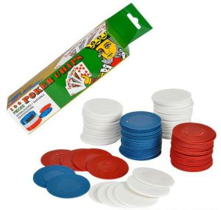 1000 Poker Chips Red White Blue Plastic Stacking Washable Interlock