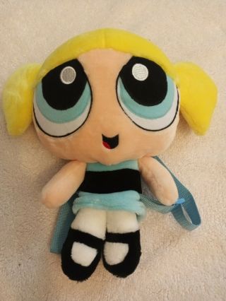 Vintage 2000 The Powerpuff Girls Bubbles Backpack Plush Stuffed Toy Doll 12 "