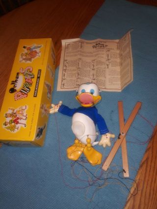 Vintage 1960s - 70s Disney Donald Duck Pelham Puppet Made In England,  Orig Box