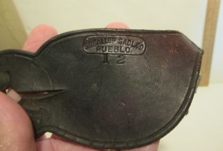 Single Vintage Spur Leather - Stamped - S C Gallup Sadl Co Pueblo 12 -
