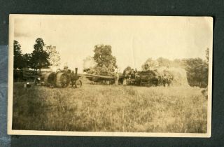 Vintage Photo Allis Chalmers Kerosene Tractor Threshing Crew On Farm 424050