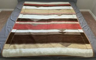 Vintage Biederlack Reversible Camp Aztec Southwest Blanket 58 W X 76 L Usa Made