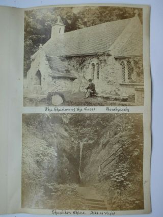 2 1860/70s Sepia Photos Of Isle Of Wight - Bonchurch & Shanklin Chine