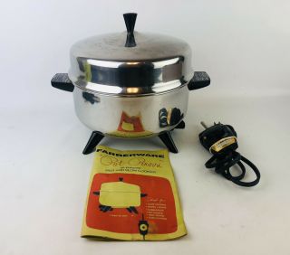 Vtg Farberware 5qt Stainless Pot - Pourri Electric Cooker Deep Skillet Fryer 320 - A