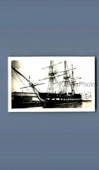 Found Vintage Photo D_7818 View Of Old Sailing Ship Docked