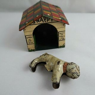 Vintage Snappy The Dog Tin Toy With Dog House Louis Marx & Company