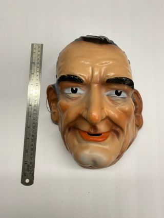 Vintage 1960 ' s Lyndon B Johnson Made in West Germany Halloween Costume Mask 2