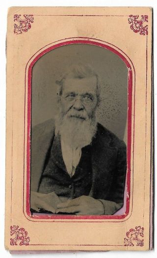 Tintype Photo Older Bearded Man W/ Glasses Imagine The Stories He Could Tell