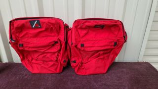 Cannondale Pannier Bags House Logo Vtg Red Front Rear Saddle Bicycle 2 Bags