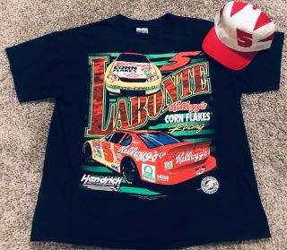 Vintage 1997 Kellogg’s Terry Labonte Cereal Nascar Shirt Size Xlarge With Hat