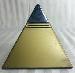 SEIKO Quartz Pyramid Talking Alarm Clock DA571G Vintage Gold Chrome 2