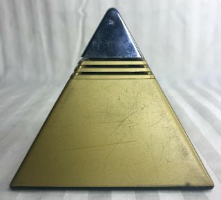 SEIKO Quartz Pyramid Talking Alarm Clock DA571G Vintage Gold Chrome 3