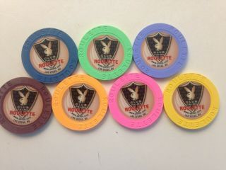 Palms Casino Playboy Roulette Set Of Seven Chips