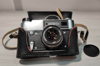 FED - 5 V Vintage Rangefinder Film Camera Russian Leica M39 with Industar - 61,  case 2
