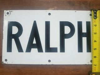 Vintage York Subway Station Nyc Porcelain Pillar Sign Ralph Ave 1936 Ind Ny