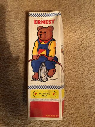 Vintage “ernest The Balancing Bear” Unicycle Toy 1986