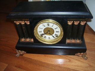 Vintage Good Sessions Mantel Clock With 8 Day Movement