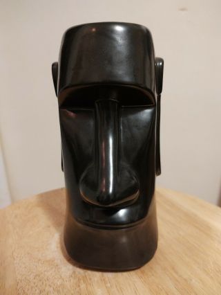The Fireside Wi Black Moai Easter Island Tiki Mug Vintage Black Otagiri Japan