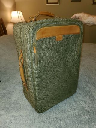 Vintage Hartmann Tweed And Leather Luggage 23 " Roller - Carry On - Euc