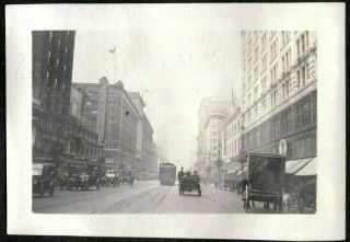 Vintage Photograph 1911 - 17 Cars/autos Trolley San Francisco California Old Photo