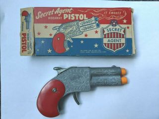 Vintage Secret Agent Hideaway Pistol Toy Cap Gun By Hamilton - Old Stock