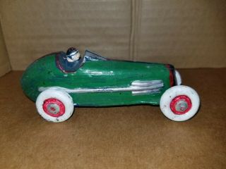 Vintage Cast Iron 5 " Long Green Race Car Toy