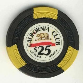 California Club Casino Las Vegas Nv $25 Chip 1955